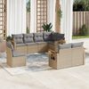 vidaXL 8 Piece Garden Sofa Set with Cushions Beige Poly Rattan