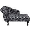 vidaXL Chaise Longue Black and White Fabric