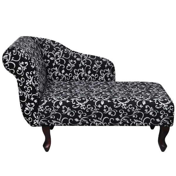 vidaXL Chaise Longue Black and White Fabric