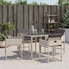 vidaXL Garden Chairs with Cushions 4 pcs Light Grey Poly Rattan