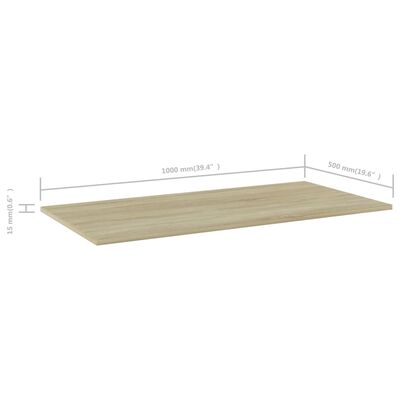 vidaXL Bookshelf Boards 4 pcs Sonoma Oak 100x50x1.5 cm Engineered Wood