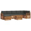 vidaXL Outdoor Sofa Set 8 pcs Natural and Anthracite