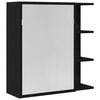 vidaXL Bathroom Mirror Cabinet Black Oak 62.5 x 20.5 x 64 cm