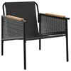 vidaXL Garden Chairs with Cushions 2 pcs Black Steel