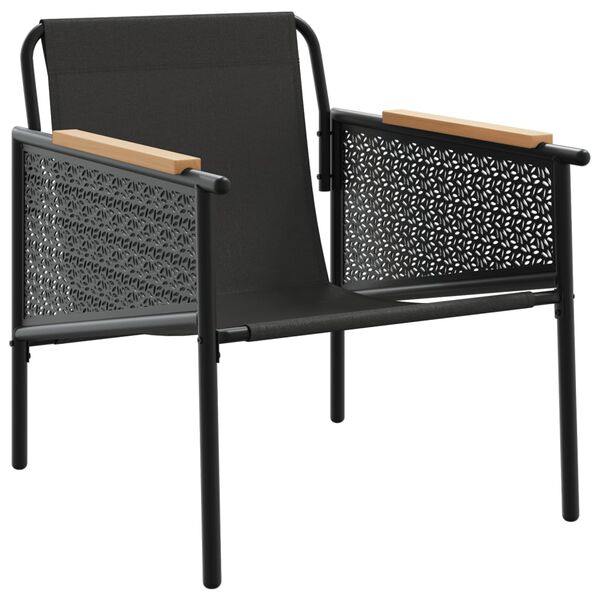 vidaXL Garden Chairs with Cushions 2 pcs Black Steel