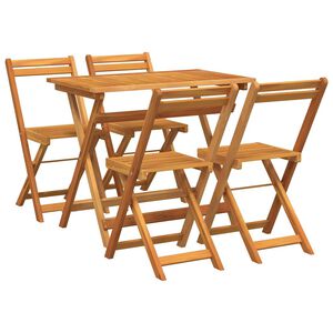 vidaXL Bistro Set Folding 5 pcs Oil Natural Solid Acacia Wood