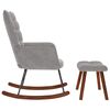 vidaXL Rocking Chair with Stool Light Grey Velvet