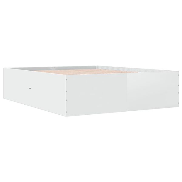 vidaXL Bed Frame without Mattress White 150x200 cm King Size