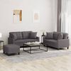 vidaXL 3 Piece Sofa Set with Pillows Grey Faux Leather