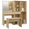 vidaXL Dressing Table Set with LED Sonoma Oak Engineered Wood