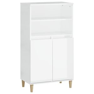 vidaXL Highboard High Gloss White 60x36x110 cm Engineered Wood