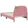 vidaXL Children's Bed Frame with Headboard Pink 90 x 190 cm Velvet