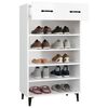 vidaXL Shoe Cabinet High Gloss White 60x35x105 cm Engineered Wood