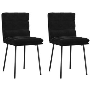 vidaXL Dining Chairs 2 pcs Black Velvet