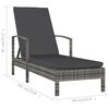 vidaXL Sun Lounger with Armrests Poly Rattan Grey