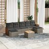 vidaXL 8 Piece Garden Sofa Set with Cushions Grey Poly Rattan