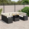 vidaXL 10 Piece Garden Sofa Set with Cushions Black Poly Rattan