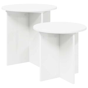 vidaXL Side Table Set 2 pcs White &Oslash; 45 x 45 cm Engineered Wood