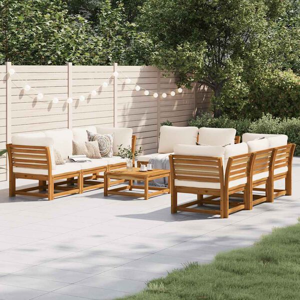 vidaXL 9 Piece Garden Lounge Set with Cushions Solid Wood Acacia
