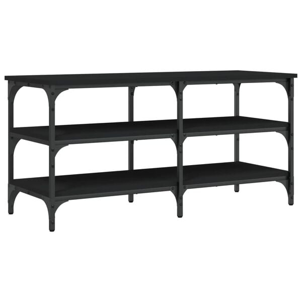 vidaXL Shoe Bench Black 100x38.5x49 cm Engineered Wood