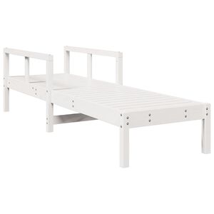 vidaXL Sun Lounger White 199,5x62x55 cm Solid Wood Pine