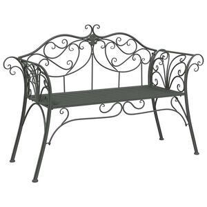 vidaXL Garden Bench 2-Seater 130 x 47 x 90 cm Steel Silver Grey