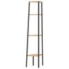 vidaXL 4-Tier Corner Shelf Light Brown and Black 45.5x31.5x150 cm