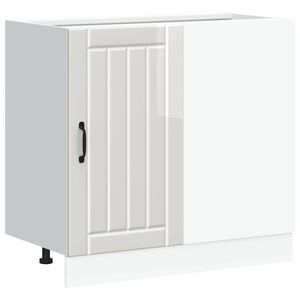 vidaXL Kitchen Base Cabinet "Lucca" High Gloss White Engineered Wood