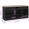 vidaXL Shoe Bench with Cushion Black 104x30x49 cm Engineered Wood