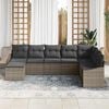 vidaXL Sofa Set with Cushion 8 pcs Grey Poly Rattan