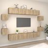 vidaXL 8 Piece TV Cabinet Set Sonoma Oak Engineered Wood