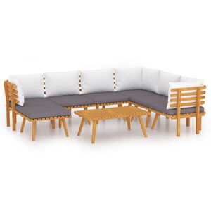 vidaXL 8 Piece Garden Lounge Set with Cushions Solid Wood Acacia