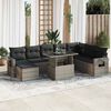vidaXL 9 Piece Garden Sofa Set with Cushions Grey Poly Rattan