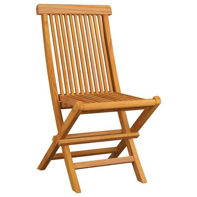 vidaXL Garden Chairs with Grey Cushions 2 pcs Solid Teak Wood