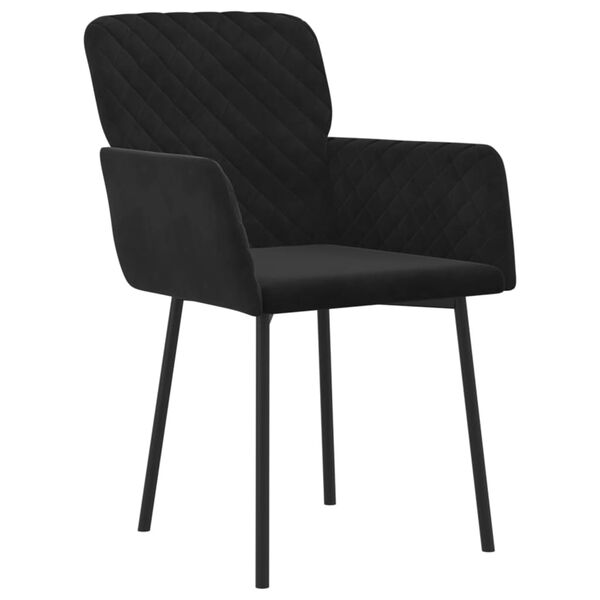 vidaXL Dining Chairs 2 pcs Black Velvet