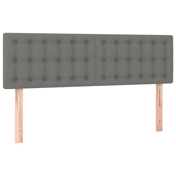 vidaXL Headboards Dark Grey 144x5x78/88 cm Fabric