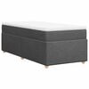 vidaXL Box Spring Bed with Mattress Dark Grey King Single Fabric