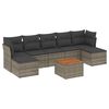vidaXL 8 Piece Garden Sofa Set with Cushions Grey Poly Rattan