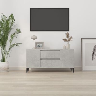 vidaXL TV Cabinet Concrete Grey 102x44.5x50 cm Engineered Wood