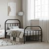 vidaXL Metal Bed Frame without Mattress with Footboard Black 90x190cm