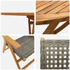 vidaXL Garden Dining Set Folding 5 pcs Grey Solid Acacia Wood