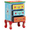 vidaXL Hand Painted Bedside Cabinet 40x30x60 cm Solid Mango Wood