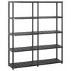 vidaXL Storage Shelf 5-Tier Black 142x38x170 cm Plastic