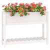vidaXL Planter with Shelf White 111.5x34.5x81 cm Solid Wood Pine