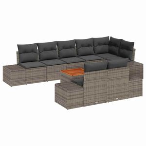 vidaXL Garden Sofa Set with Storage 9 pcs Grey
