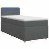 vidaXL Box Spring Bed with Mattress and LED Dark Grey 107 x 203 cm