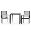 vidaXL 3 Piece Garden Dining Set Black