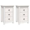 vidaXL Bedside Cabinet | Set of 2 | White | Solid Pine Wood | 40 x 35 x 61.5 cm