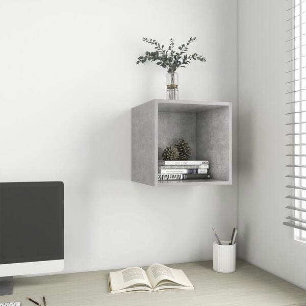 vidaXL Wall Cabinet Concrete Grey 37x37x37 cm Engineered Wood