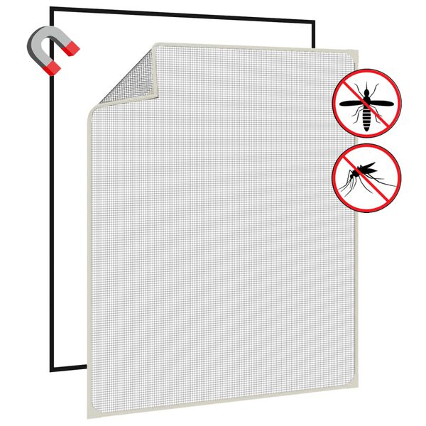 vidaXL Magnetic Insect Screen for Windows White 100x120 cm